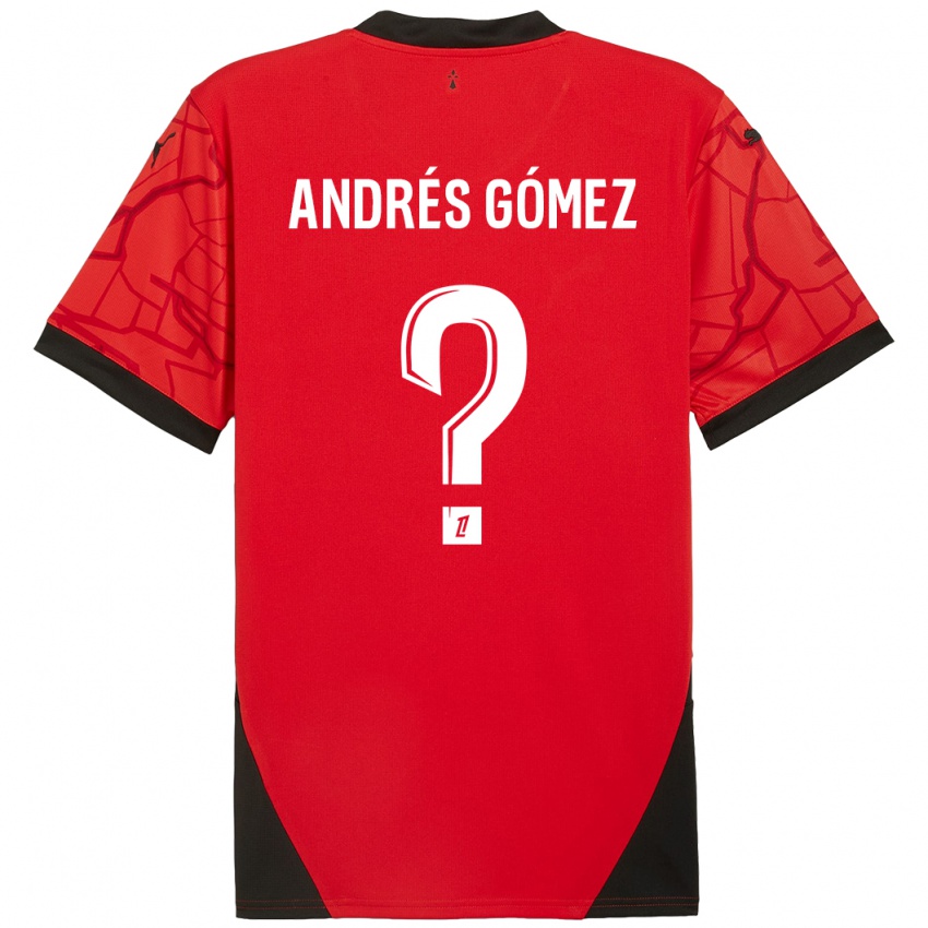 Niño Camiseta Carlos Andrés Gómez #0 Rojo Negro 1ª Equipación 2024/25 La Camisa Chile