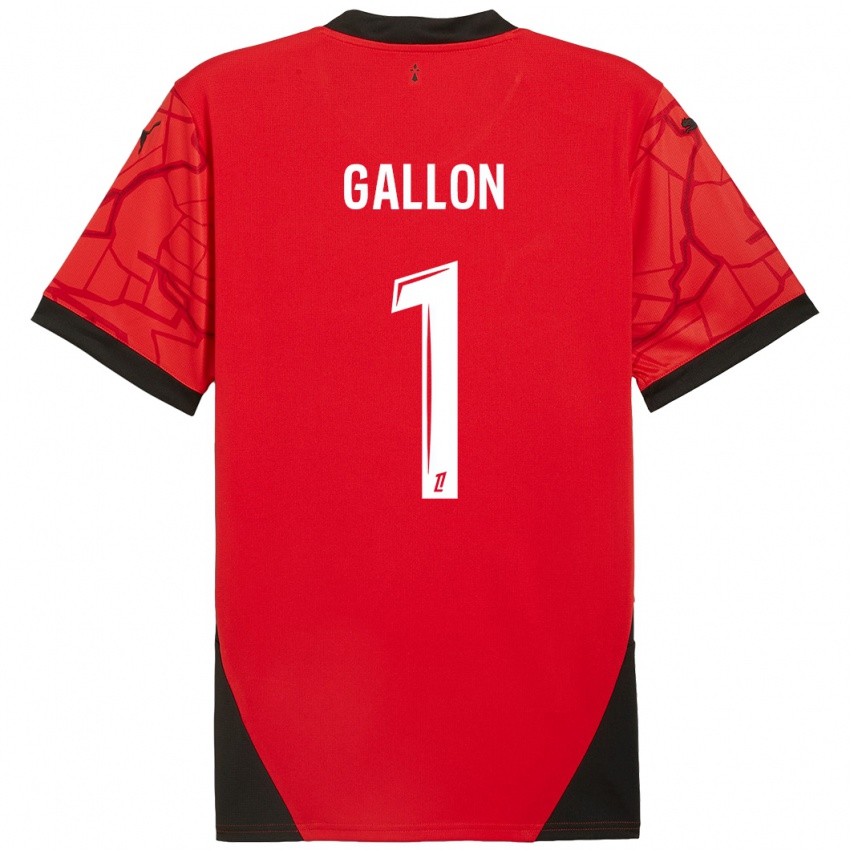 Niño Camiseta Gauthier Gallon #1 Rojo Negro 1ª Equipación 2024/25 La Camisa Chile