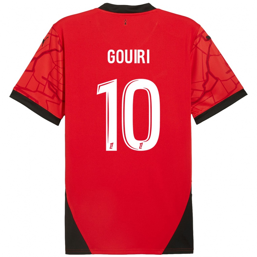 Niño Camiseta Amine Gouiri #10 Rojo Negro 1ª Equipación 2024/25 La Camisa Chile