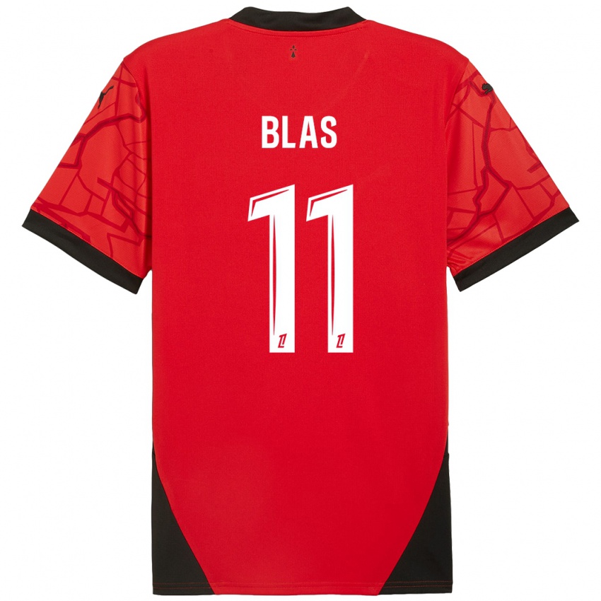 Niño Camiseta Ludovic Blas #11 Rojo Negro 1ª Equipación 2024/25 La Camisa Chile