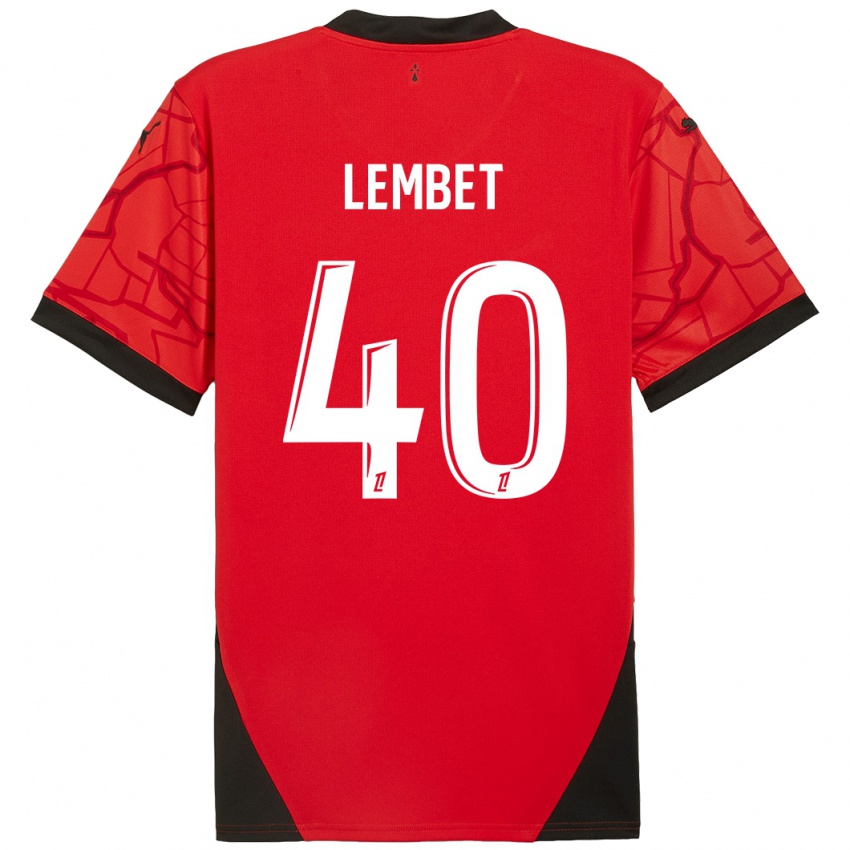 Niño Camiseta Geoffrey Lembet #40 Rojo Negro 1ª Equipación 2024/25 La Camisa Chile