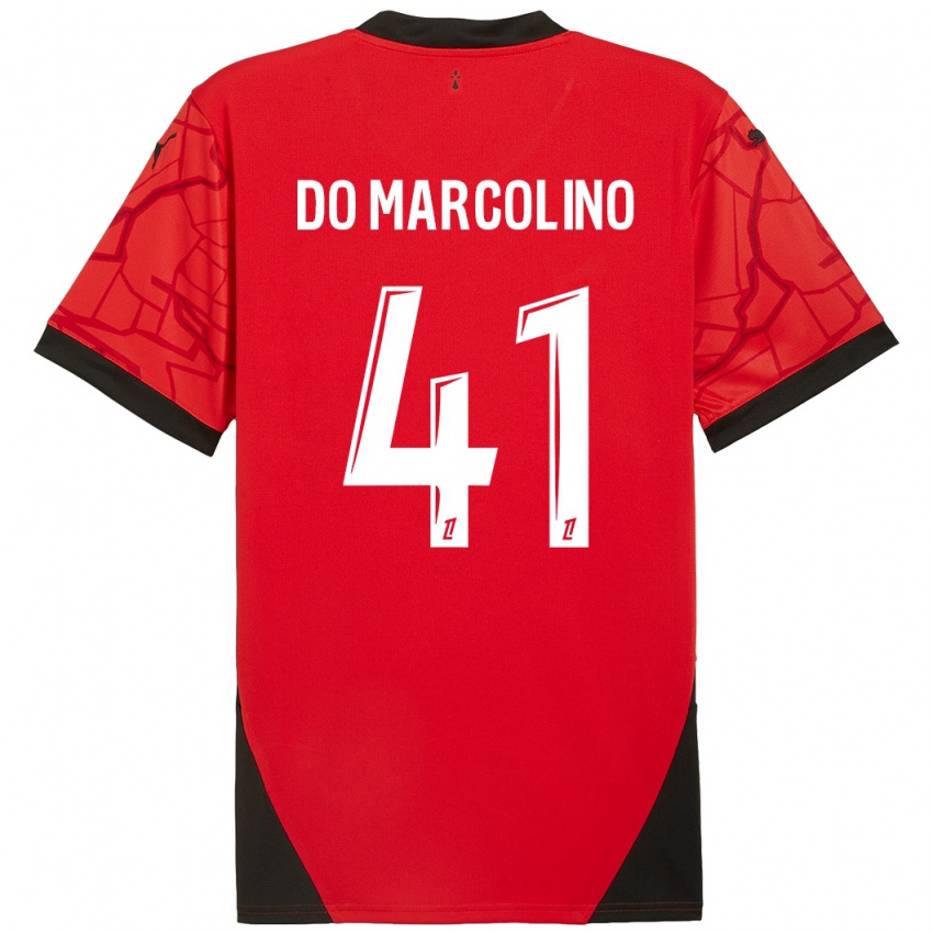 Niño Camiseta Alan Do Marcolino #41 Rojo Negro 1ª Equipación 2024/25 La Camisa Chile