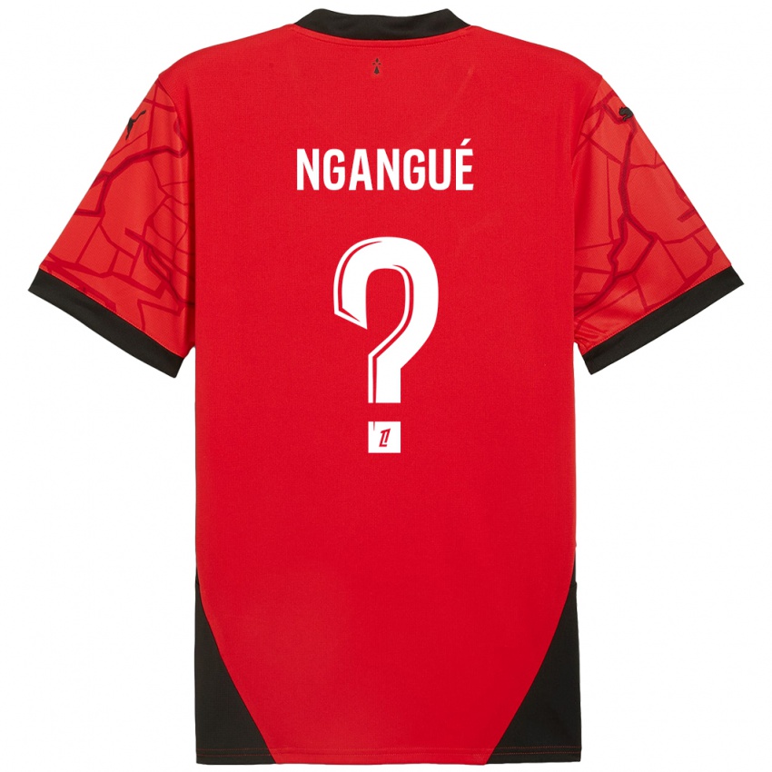 Niño Camiseta Maurice Ngangué #0 Rojo Negro 1ª Equipación 2024/25 La Camisa Chile