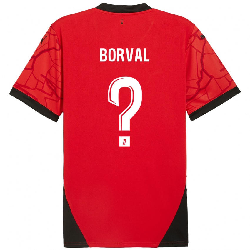 Niño Camiseta Cyril Borval #0 Rojo Negro 1ª Equipación 2024/25 La Camisa Chile