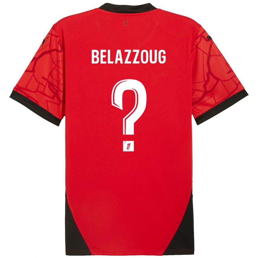 Niño Camiseta Kilian Belazzoug #0 Rojo Negro 1ª Equipación 2024/25 La Camisa Chile