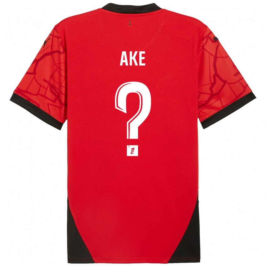 Niño Camiseta Junior Ake #0 Rojo Negro 1ª Equipación 2024/25 La Camisa Chile