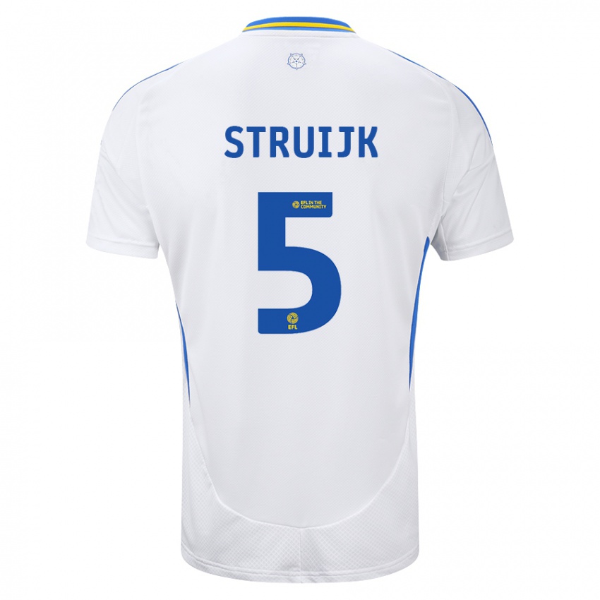 Niño Camiseta Pascal Struijk #5 Blanco Azul 1ª Equipación 2024/25 La Camisa Chile