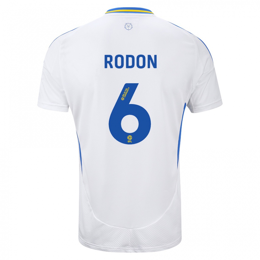 Niño Camiseta Joe Rodon #6 Blanco Azul 1ª Equipación 2024/25 La Camisa Chile