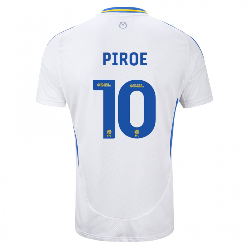 Niño Camiseta Joël Piroe #10 Blanco Azul 1ª Equipación 2024/25 La Camisa Chile