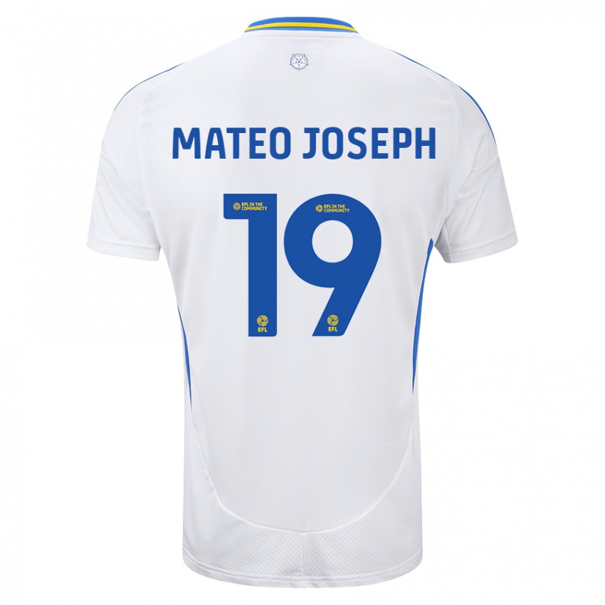 Niño Camiseta Mateo Joseph #19 Blanco Azul 1ª Equipación 2024/25 La Camisa Chile