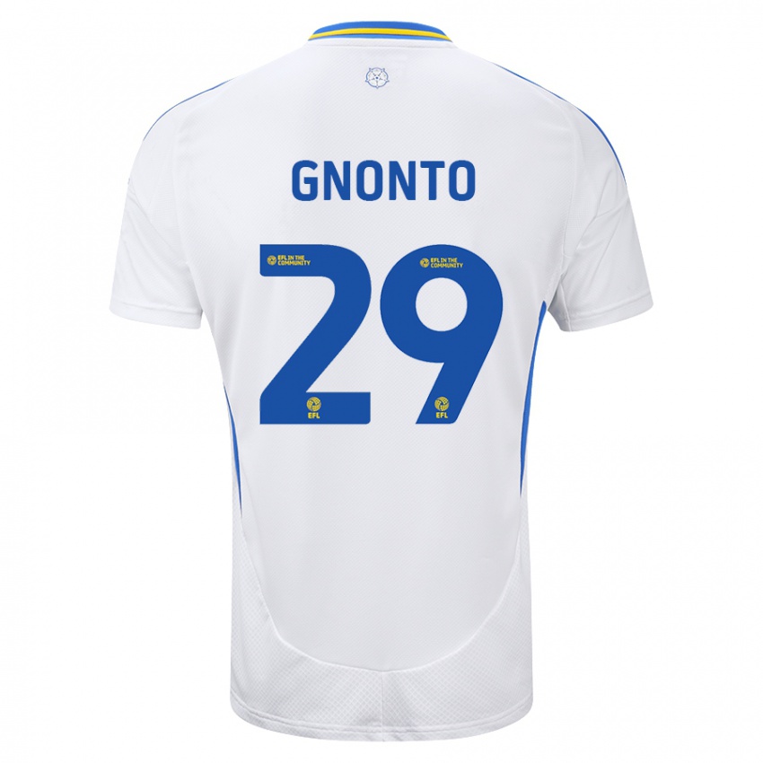 Niño Camiseta Wilfried Gnonto #29 Blanco Azul 1ª Equipación 2024/25 La Camisa Chile