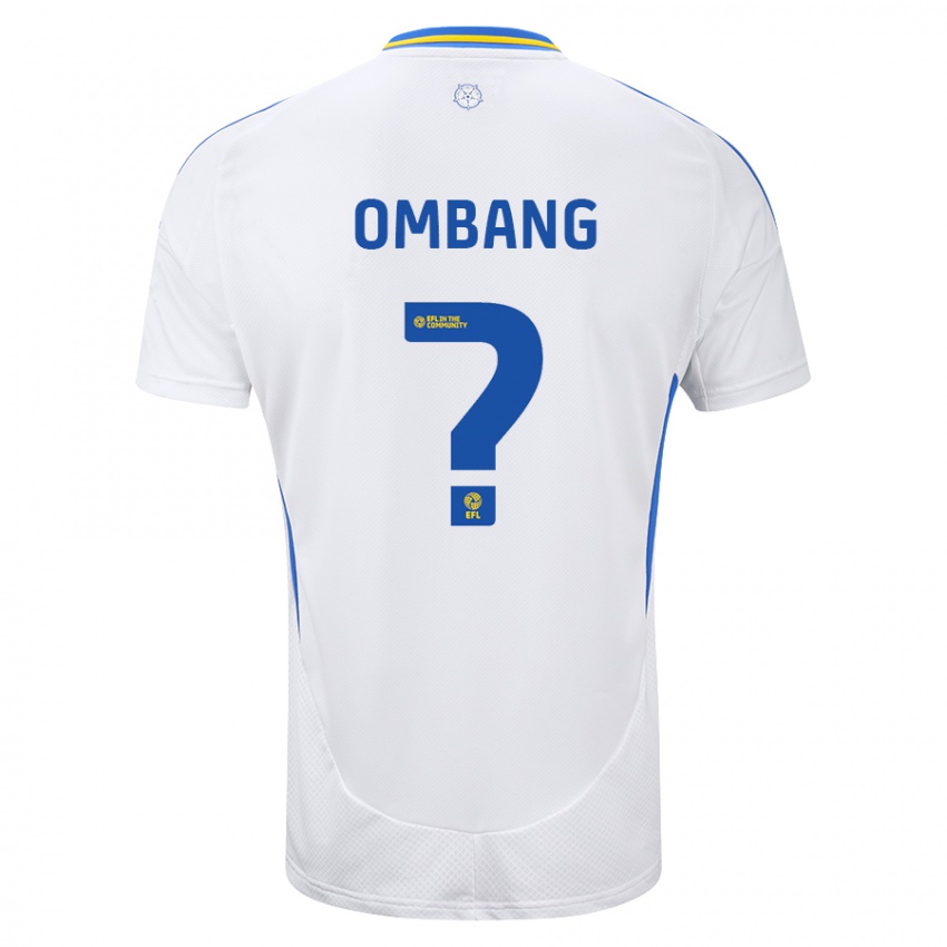 Niño Camiseta Darryl Ombang #0 Blanco Azul 1ª Equipación 2024/25 La Camisa Chile