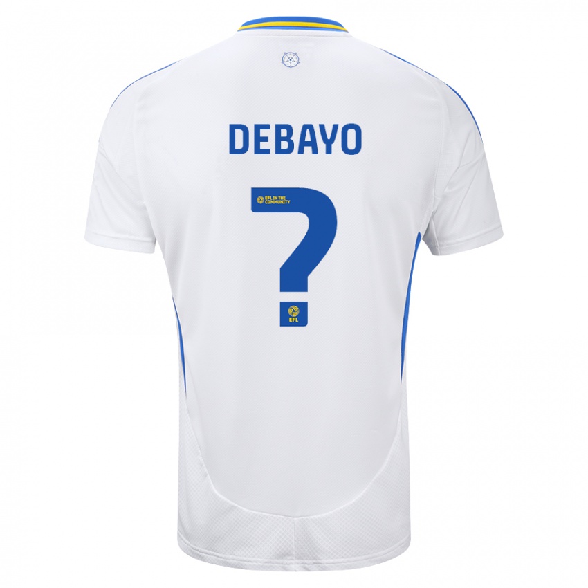 Niño Camiseta James Debayo #0 Blanco Azul 1ª Equipación 2024/25 La Camisa Chile