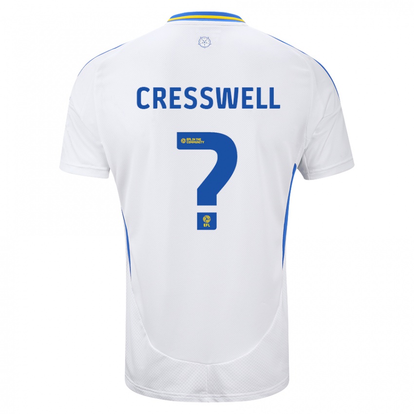 Niño Camiseta Alfie Cresswell #0 Blanco Azul 1ª Equipación 2024/25 La Camisa Chile