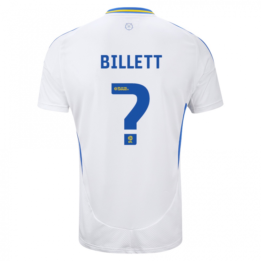 Niño Camiseta Joe Billett #0 Blanco Azul 1ª Equipación 2024/25 La Camisa Chile