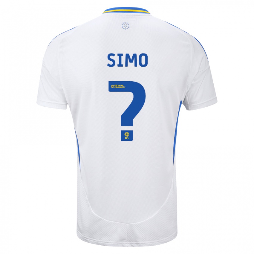 Niño Camiseta Elton Simo #0 Blanco Azul 1ª Equipación 2024/25 La Camisa Chile