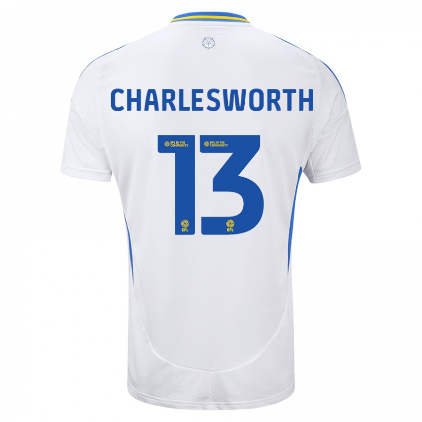 Niño Camiseta Millie Robshaw-Charlesworth #13 Blanco Azul 1ª Equipación 2024/25 La Camisa Chile