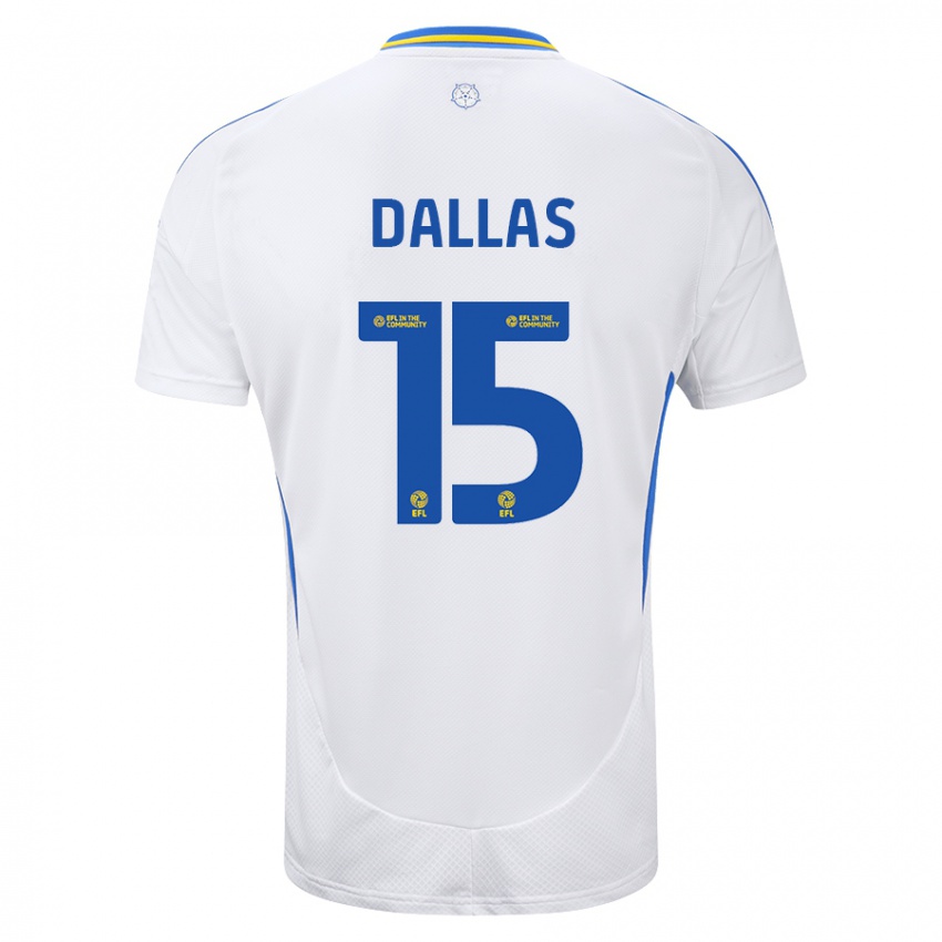 Niño Camiseta Stuart Dallas #15 Blanco Azul 1ª Equipación 2024/25 La Camisa Chile