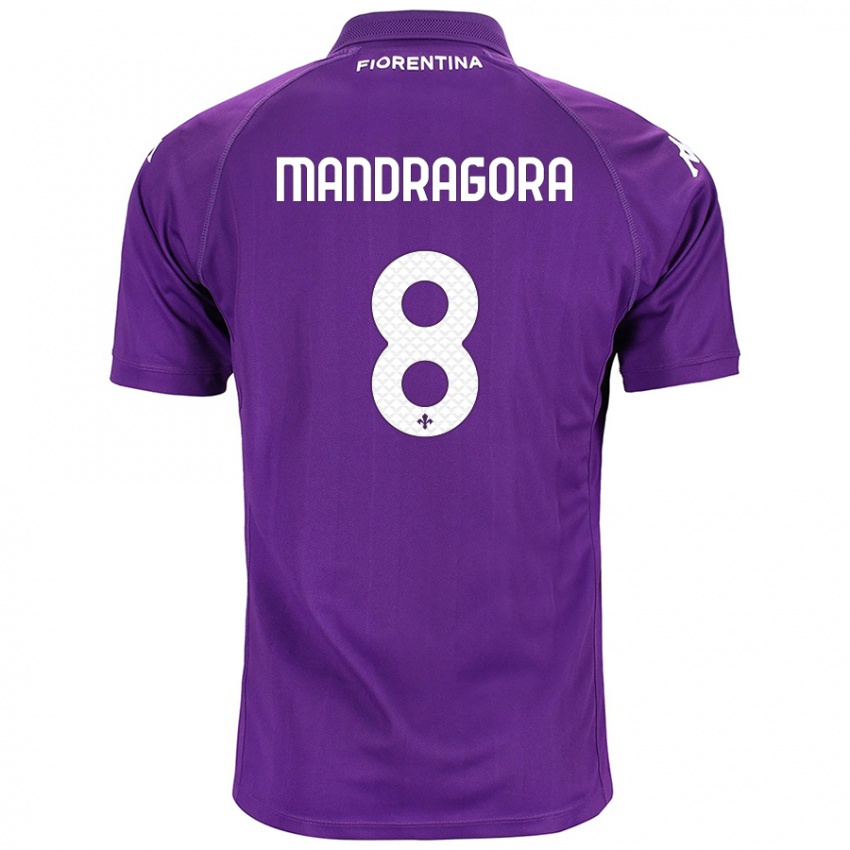 Niño Camiseta Rolando Mandragora #8 Morado 1ª Equipación 2024/25 La Camisa Chile