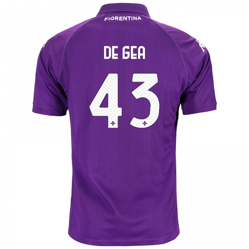 Niño Camiseta David De Gea #43 Morado 1ª Equipación 2024/25 La Camisa Chile