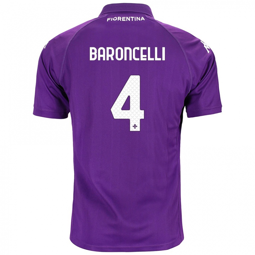 Niño Camiseta Leonardo Baroncelli #4 Morado 1ª Equipación 2024/25 La Camisa Chile