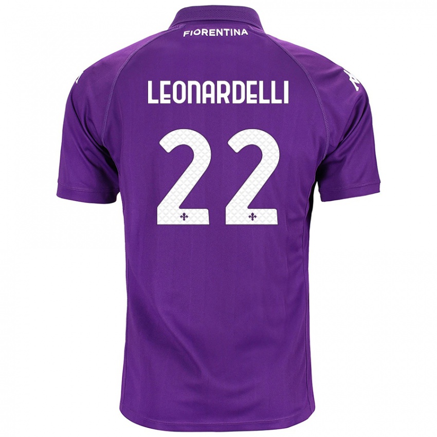 Niño Camiseta Pietro Leonardelli #22 Morado 1ª Equipación 2024/25 La Camisa Chile