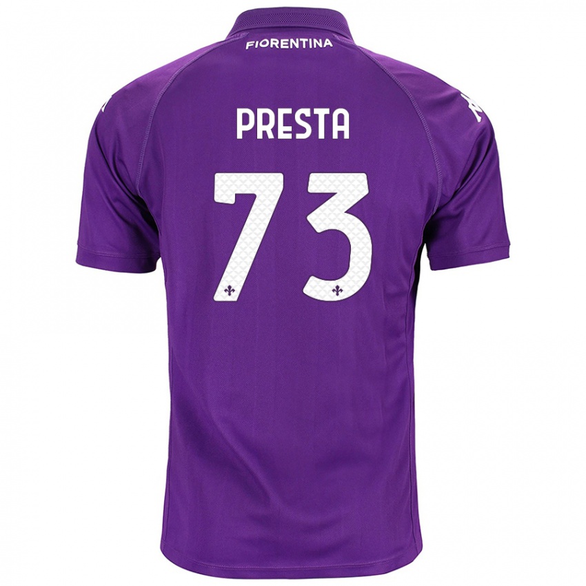 Niño Camiseta Francesco Presta #73 Morado 1ª Equipación 2024/25 La Camisa Chile