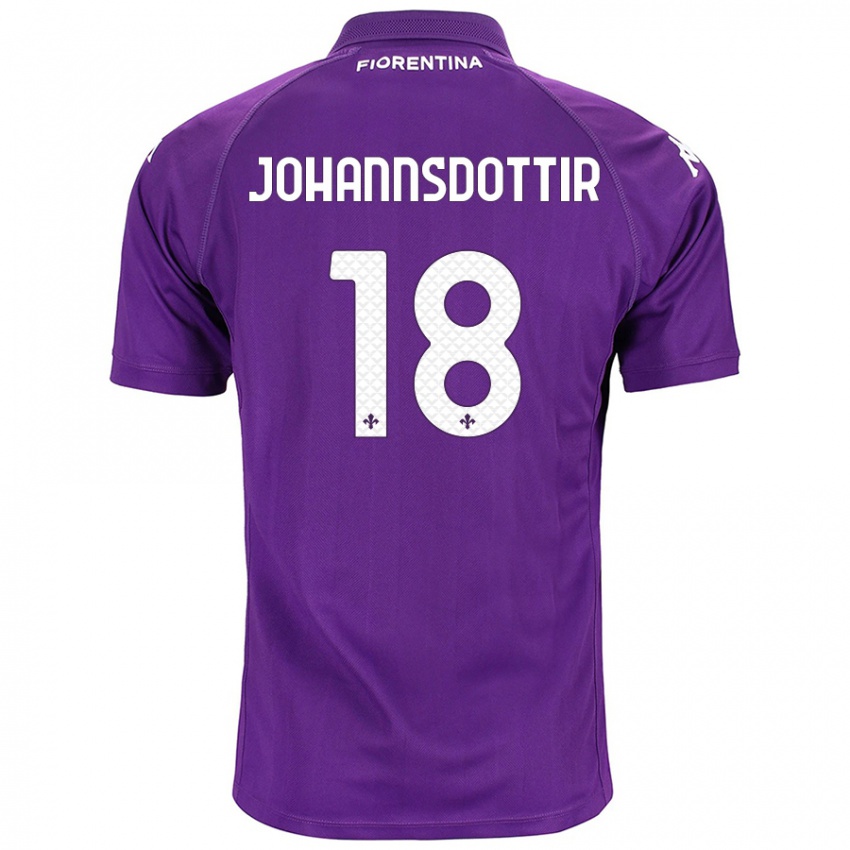 Niño Camiseta Alexandra Jóhannsdóttir #18 Morado 1ª Equipación 2024/25 La Camisa Chile