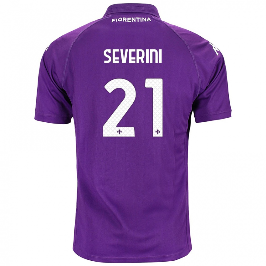 Niño Camiseta Emma Severini #21 Morado 1ª Equipación 2024/25 La Camisa Chile