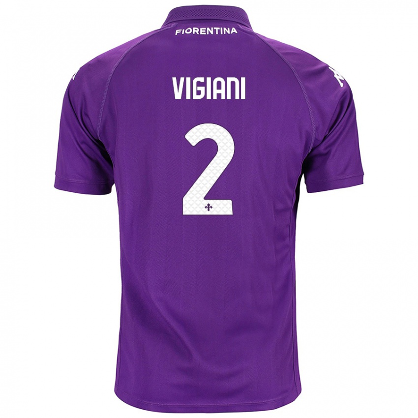 Niño Camiseta Lorenzo Vigiani #2 Morado 1ª Equipación 2024/25 La Camisa Chile