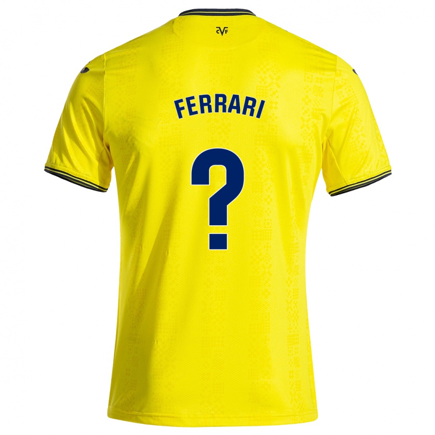 Niño Camiseta Andrés Ferrari #0 Amarillo Negro 1ª Equipación 2024/25 La Camisa Chile