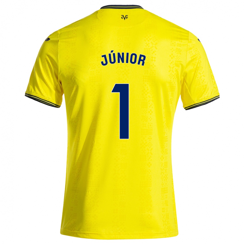 Niño Camiseta Luiz Júnior #1 Amarillo Negro 1ª Equipación 2024/25 La Camisa Chile