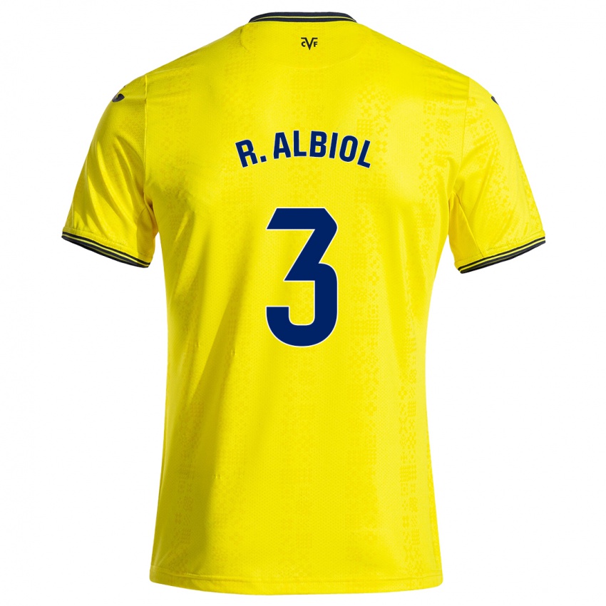 Niño Camiseta Raúl Albiol #3 Amarillo Negro 1ª Equipación 2024/25 La Camisa Chile