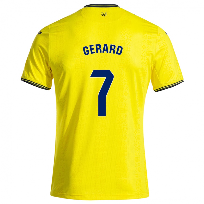 Niño Camiseta Gerard Moreno #7 Amarillo Negro 1ª Equipación 2024/25 La Camisa Chile