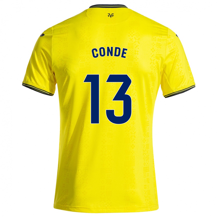 Niño Camiseta Diego Conde #13 Amarillo Negro 1ª Equipación 2024/25 La Camisa Chile