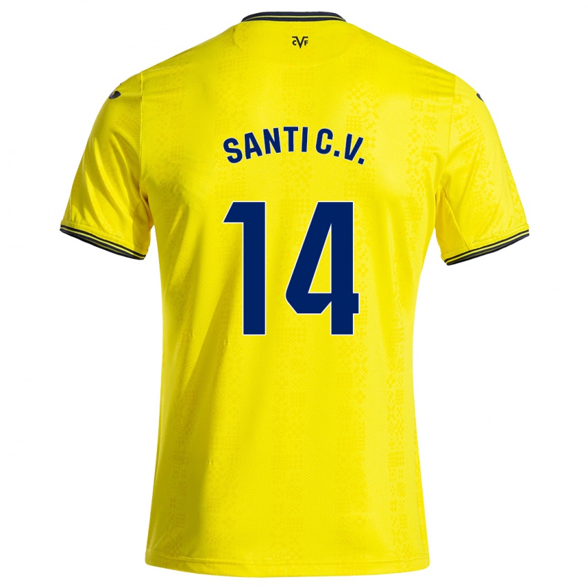 Niño Camiseta Santi Comesaña #14 Amarillo Negro 1ª Equipación 2024/25 La Camisa Chile