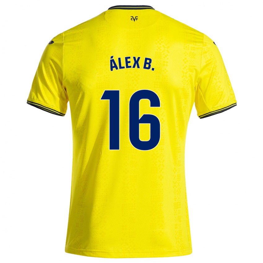 Niño Camiseta Álex Baena #16 Amarillo Negro 1ª Equipación 2024/25 La Camisa Chile