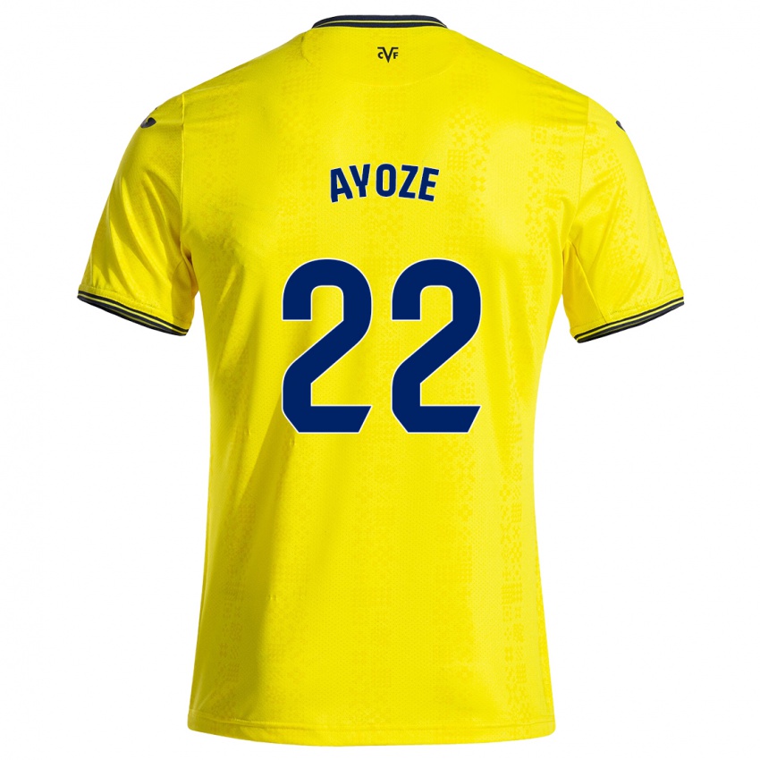 Niño Camiseta Ayoze Pérez #22 Amarillo Negro 1ª Equipación 2024/25 La Camisa Chile