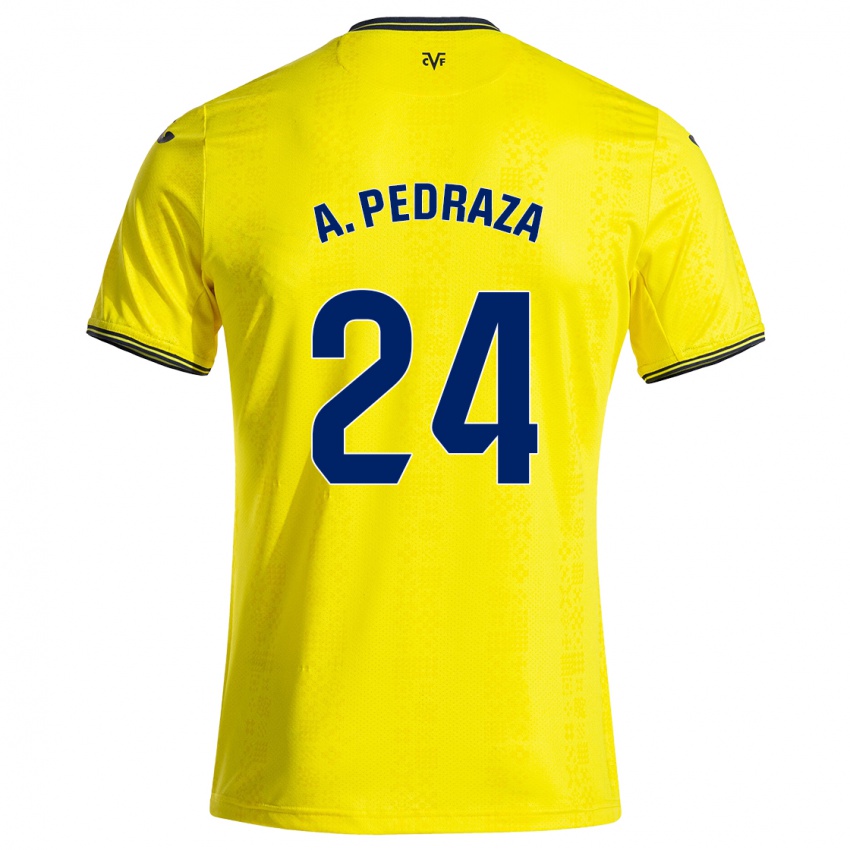 Niño Camiseta Alfonso Pedraza #24 Amarillo Negro 1ª Equipación 2024/25 La Camisa Chile