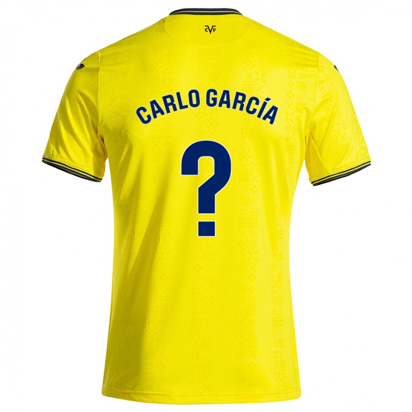 Niño Camiseta Carlo García #0 Amarillo Negro 1ª Equipación 2024/25 La Camisa Chile