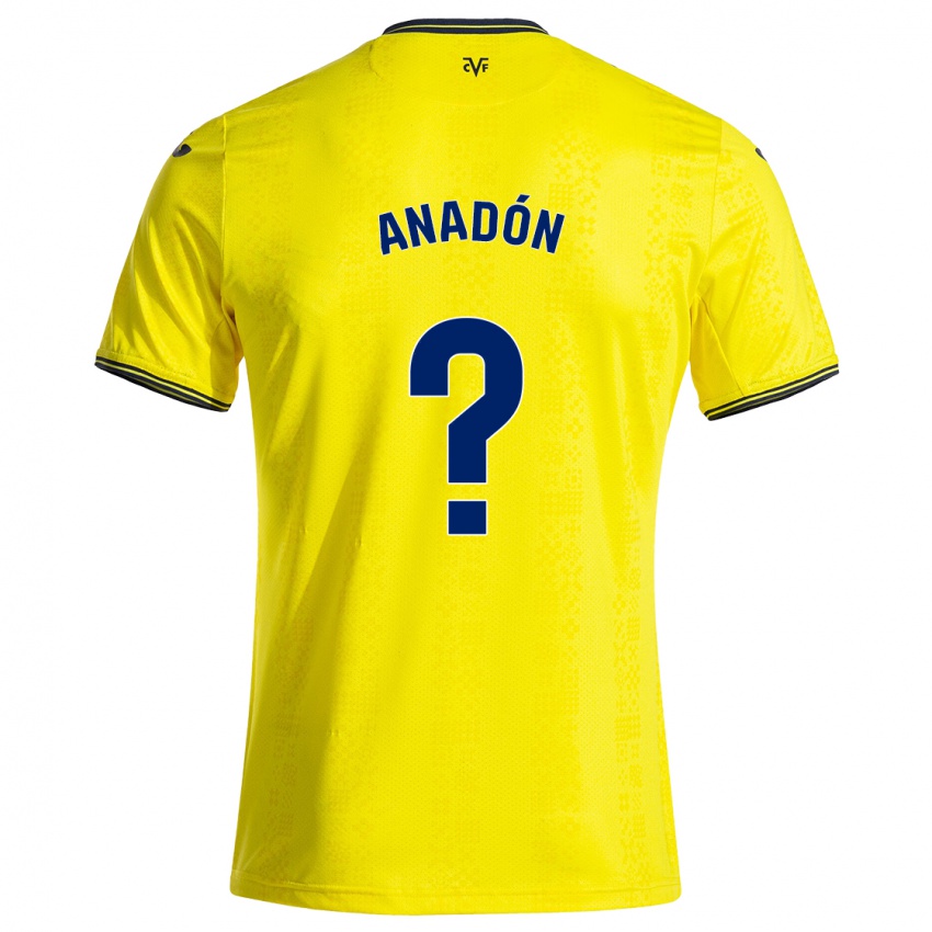 Niño Camiseta Guillermo Anadón #0 Amarillo Negro 1ª Equipación 2024/25 La Camisa Chile