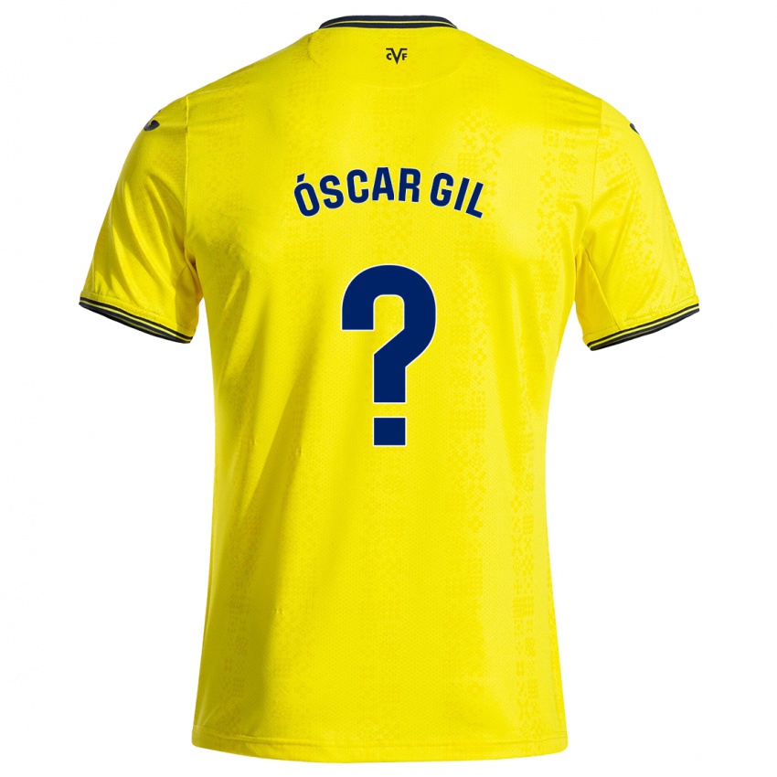 Niño Camiseta Óscar Gil #0 Amarillo Negro 1ª Equipación 2024/25 La Camisa Chile