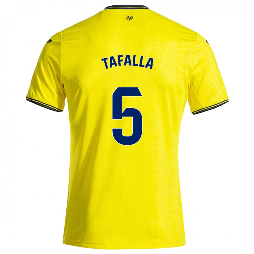 Niño Camiseta Fran Tafalla #5 Amarillo Negro 1ª Equipación 2024/25 La Camisa Chile