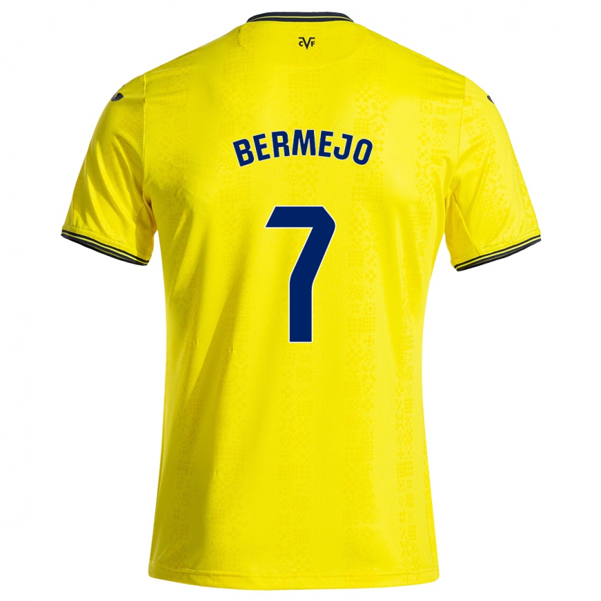 Niño Camiseta Celso Bermejo #7 Amarillo Negro 1ª Equipación 2024/25 La Camisa Chile