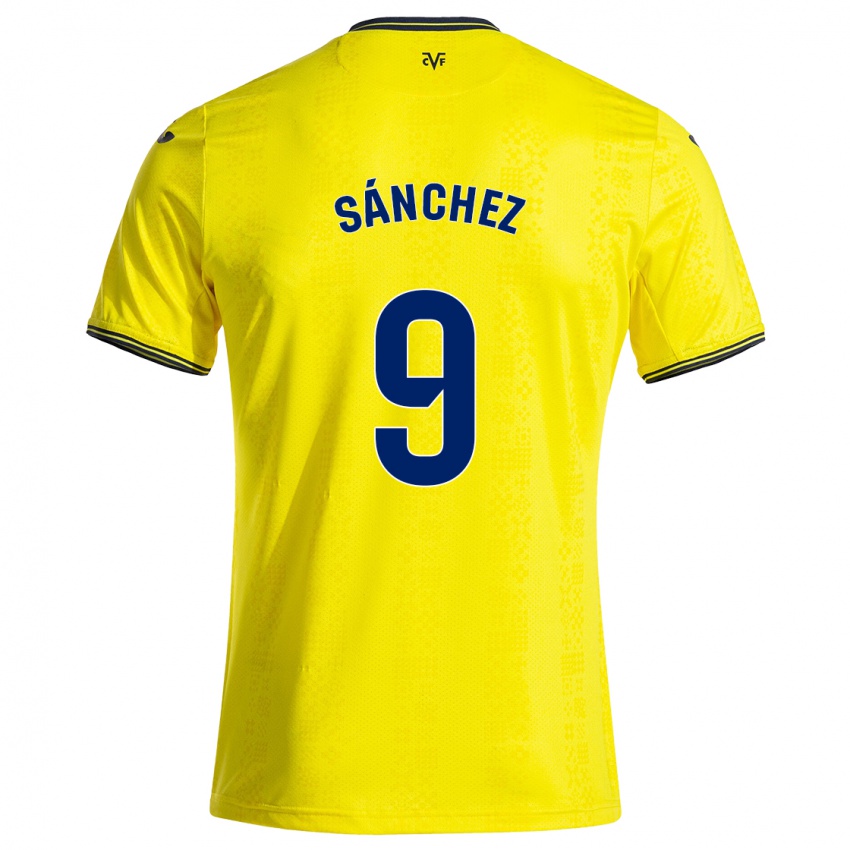 Niño Camiseta Edu Sánchez #9 Amarillo Negro 1ª Equipación 2024/25 La Camisa Chile