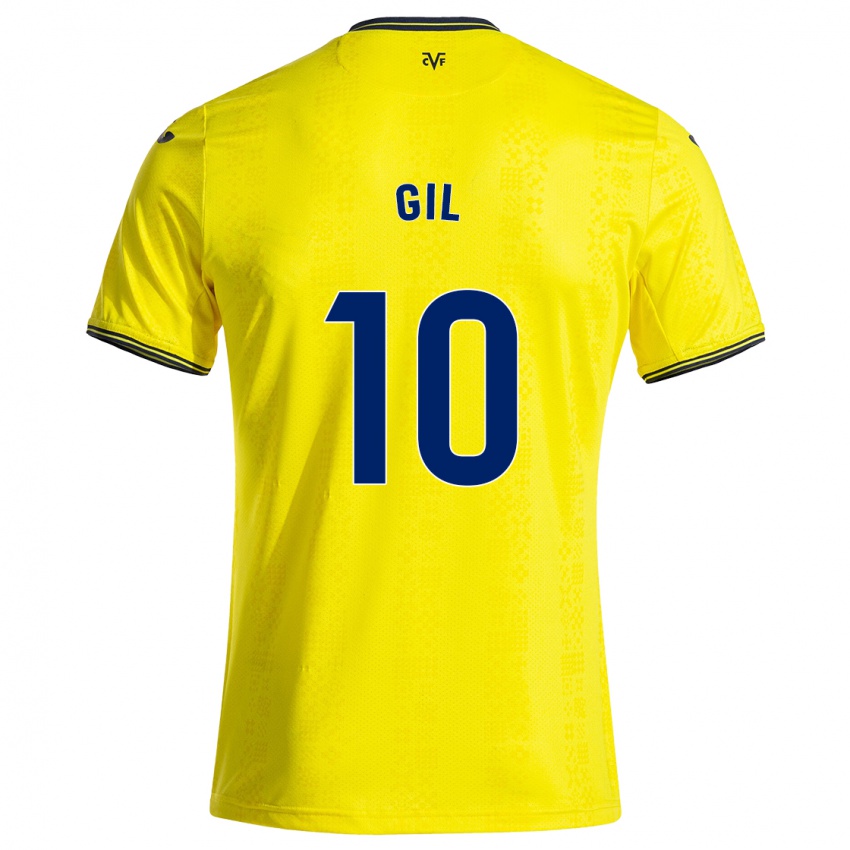 Niño Camiseta Markel Gil #10 Amarillo Negro 1ª Equipación 2024/25 La Camisa Chile