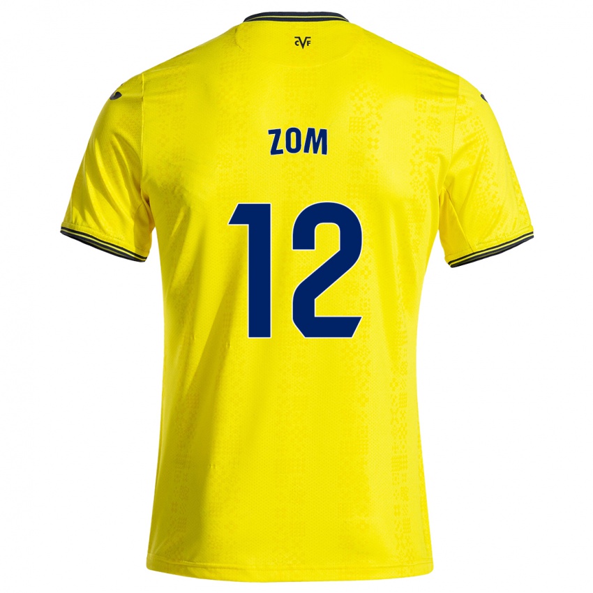 Niño Camiseta Ludo Zom #12 Amarillo Negro 1ª Equipación 2024/25 La Camisa Chile