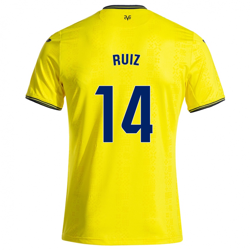 Niño Camiseta Adri Ruiz #14 Amarillo Negro 1ª Equipación 2024/25 La Camisa Chile