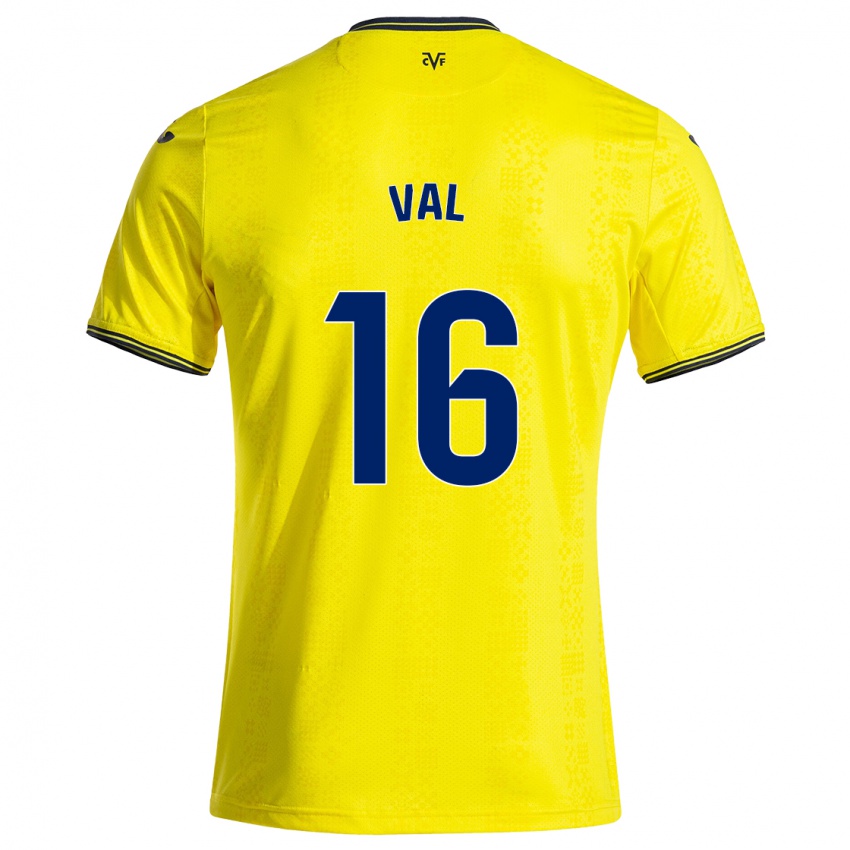 Niño Camiseta Brais Val #16 Amarillo Negro 1ª Equipación 2024/25 La Camisa Chile