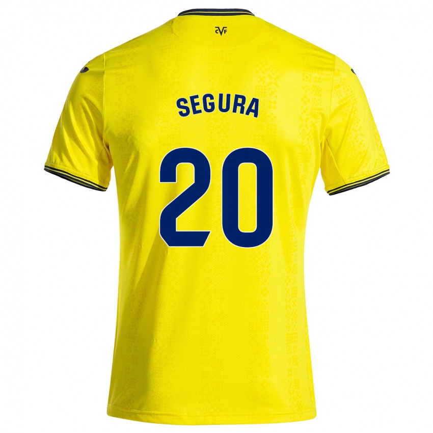 Niño Camiseta Carlos Segura #20 Amarillo Negro 1ª Equipación 2024/25 La Camisa Chile